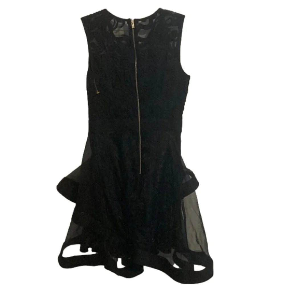 INA Sleeveless Black Ruffle Tulle Dress - Picture 2 of 4